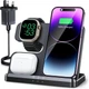 Беспроводная зарядная станция JARGOU 3в1 для iPhone, Apple Watch, AirPods 15W + адаптер UK/EU - изображение 1
