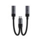 Аудіокабель ACEFAST J14 USB-C 2-in-1 charging audio adapter Black 6974316285823 - зображення 3