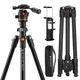 Легкий компактний штатив K&F Concept O234A3+BH-36 (180 см / до 8 кг) - изображение 1