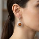 Серьги серебряные с золотом и янтарём 1701ся - изображение 2