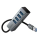 USB-Хаб Hoco HB1B Multifunction Adapter 4в1 converter USB to 4xUSB 3.0 Grey - зображення 5