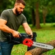 Аккумуляторная цепная пила 1800Вт 12 дюймов MA748 с двумя батареями для сада и строительства красная - изображение 2