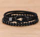 Двошаровий чоловічий браслет Bangle Hook + Beads, браслет на удачу - изображение 6