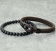 Двошаровий чоловічий браслет Bangle Hook + Beads, браслет на удачу Коричневий - изображение 4