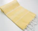 Рушник пештемаль Turkey Towel 100х180 см легкий великий для пляжу басейну бані сауни підстилка на дачу пікнік природу відпустку море полоса світло-жовтий - зображення 2