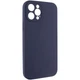 Силіконовий чохол Silicone Silk Full Camera Protective (AA) No Logo для iPhone 12 Pro (Айфон 12 про), матова накладка Soft Touch з повним захистом камери, корпусу, м'якою підкладкою з мікрофібри Midnight blue - изображение 2