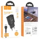 Зарядний пристрій HOCO C88A зарядка 12W 2.4A 2 Usb з кабелем Type-C Black - зображення 3
