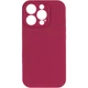 Силіконовий чохол Silicone Silk Full Camera Protective (AA) No Logo для iPhone 15 Pro Max (Айфон 15 про макс), матова накладка Soft Touch з повним захистом камери, корпусу, м'якою підкладкою з мікрофібри Rose Red - изображение 1