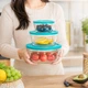 Набор стеклянных мисок с крышками Glass Bowl 3 шт 0.6 л, 1.0 л, 1.5 л (26006 G) - изображение 4
