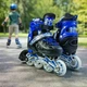 Раздвижные детские ролики с подсветкой колес Scale Sports 34-37 размер, Синие с черным - изображение 13