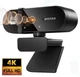 Веб-камера 4K 3840×2160 Автофокус, Мікрофон, Plug and Play USB зі шторкою безпеки - зображення 1