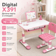 Дитяча парта зі стільцем Digital X391 зростаюча ергономічна парта для навчання письма малювання і творчості 70 х 46 см рожева - зображення 1