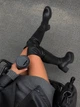 Чоботи жіночі Meideli M-7 ботфорти панчохи високі на платформі шкіряні 38 чорні - зображення 2