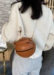Жіноча кругла сумка BASKETBALL м'яч на ланцюжку коричнева - зображення 5