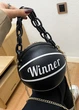 Женская круглая сумка WINNER мяч на цепочке черная - изображение 7