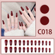Длинные накладные ногти с клеем C018 Бордовый 24 шт (A9451) - изображение 3