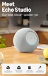 Cмарт колонка Amazon Echo Studio (Glacier White) Англійська / Іспанська, розумна акустика - зображення 2