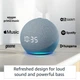 Cмарт колонка с LED часами Amazon Echo Dot 4th Generation with Clock (Blue) Английский / Испанский, умная акустика - изображение 4
