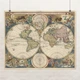 Постер Древняя карта Земли 1658, Earth Ancient Map, интерьерный декор, A1 60×75 см (id3038) - изображение 1