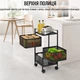 Этажерка на колесах Modern Home 3 яруса 27 х 27.5 х 61.5 см (50112) Черный - изображение 9