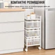 Етажерка на колесах Modern Home 3 яруса 27 х 27.5 х 61.5 см (50112) Білий - зображення 7