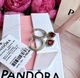 Срібні сережки Pandora "Червоне серце" 925 проба — Кульчики Пандора з камінням на подарунок Мамі чи Дівчині - зображення 4