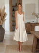 Ошатне молочне плаття нижче коліна FirstWoman XL кремовий 43406414 - зображення 2