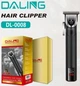 Машинка для стрижки DALING DL-0008 акумуляторна Li-Ion 1200 мА·год LED дисплей USB Type-C 4 насадки леза з нержавіючої сталі для бороди окантовки волосся чорна - изображение 1
