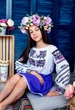 Вишиванка для дівчинки Квіткова фіолетова 122 - изображение 2