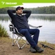 Кресло рыболовное туристическое складное Trizand 27519 для рыбалки и кемпинга до 120 кг с подлокотниками, подстаканником и чехлом Серо-черное - изображение 4