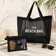 Пляжна сумка сітка + косметичка The Beach Bag Чорна 46х38 см - зображення 3