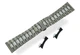 Браслет для часов 28 мм 3-Link Butterfly Clasp стальной Silver с полукруглыми торцевыми вставками, нержавеющая сталь (BUT28W-33) - изображение 1