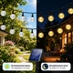 Уличная солнечная LED-гирлянда 12 м на 100 лампочек-шариков, теплый белый свет, 8 режимов, автоматическое включение, защита от дождя — для сада, террасы и балкона - изображение 5