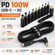 Кабель USB-C DC Power Delivery 100W адаптер для ноутбуків 1.8 м з набором 10 перехідників універсальний (48100PD77) - зображення 1