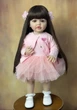 Лялька Reborn Baby Doll Olivia 55 см у рожевій сукні вінілова з волоссям та аксесуарами, можна купати - изображение 1