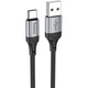 Дата кабель USB 2.0 AM to USB-C 1.0m 3A nylon X102 black HOCO (6942007608770) - изображение 1