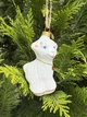 Ялинкова скляна іграшка «Біла Коза» – символ 2027 року, ручний розпис - зображення 2