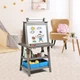 Детский мольберт Costway с меловой доской и корзинами для игрушек, графитовый - изображение 6