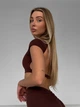Спортивний жіночий топ-футболка SportPro Open Back з ефектною відкритою спиною та чашками Crop T-shirt L Шоколад (Top51ChocoL) - зображення 3