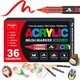 Набір акрилових маркерів із пензлевим наконечником ACRYLIC BRUSH MARKER, 36 кольорів, DMX-2025A-36 - изображение 1