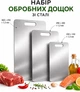 Набор 3 штуки Металлическая кухонная разделочная доска из стали антибактериальная для кухни нарезки продуктов мяса рыбы овощей фруктов Комплект разделочных кухонных досок 36 29 25 см 1.2мм - изображение 1