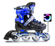 Детские роликовые коньки раздвижные 39-42 с тормозом 64 мм PU черно-синие Scale Sports MC-5725 - изображение 2