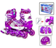 Роликовые коньки с защитой 35-38р для девочек фиолетовые DISNEY COMBO FROZEN MC-6689 - изображение 1