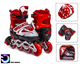 Роликовые коньки раздвижные 28-33 с защитой для детей красные Scale Sports MC-5840 - изображение 2