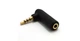 Перехідник аудіо Lucom Jack 3.5mm 4pin M/F адаптер кутовий 90° AUX Gold чорний(62.09.8550) - зображення 2