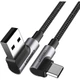 Кабель USB/Type-C 1 м UGREEN US284 Angled 18 Вт 3 А чорний - зображення 3