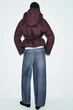 Женская стеганная демисезонная куртка Zara burgundy S, арт.8372/082/605 - изображение 6