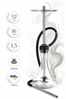 Кальян Aroma Hookah Classic Black 57см из нержавеющей стали серебристый на уплотнителе - изображение 2
