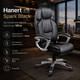 Офисное кресло Hanert Spark Black с механизмом TILT высокой ортопедической спинкой подголовником поясничной поддержкой и нагрузкой до 120 кг черное - изображение 1