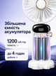 Вентилятор аккумуляторный портативный мини JENIX N15 USB 5 скоростей, белый, Type-C, цифровой дисплей, складной, подставка для телефона, шнурок на шею - изображение 3